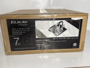 Elkay Crosstown 15 in. Dual Mount Single Bowl 20-Gauge Stainless Steel Kitchen Sink​